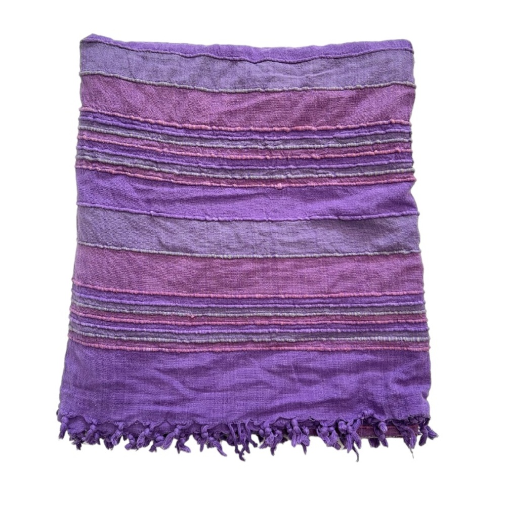 Bohemian Style Woven Blanket in Purple